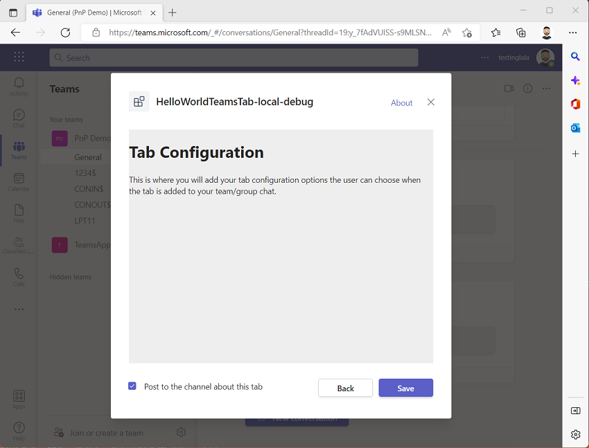 Teams Toolkit for Creating Microsoft Teams Tab